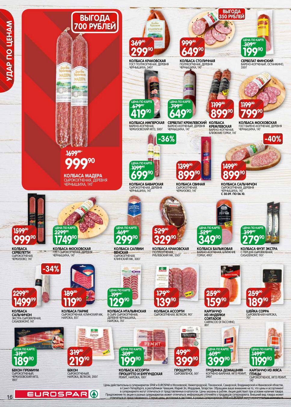 Акции на сырокопченые колбасы и деликатесы! Скидки до 40%